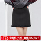 百圖（betu）女裝2025年冬季新款半身裙高級感A字裙木耳邊設計裙子短裙2510T71 深灰 L