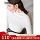 百圖betu女裝冬季新款T恤彈力舒適設計感保暖打底T恤女2410T49 米白 S