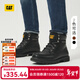 卡特（CAT）新品男士戶(hù)外休閑復古工裝靴高幫復古單鞋 黑色 42