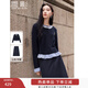 香影法式輕熟風(fēng)套裝女2026春新款藏青毛衣針織開(kāi)衫半身裙兩件套 藏青 S