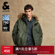 杰克·瓊斯（JACK&JONES）男裝25年冬季新款輕薄羽絨服男士短款大毛領(lǐng)羽絨服潮流美式外套男 E03草綠 M （175）