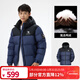 駱駝[王俊凱同款]駱駝運動(dòng)羽絨服冬男女同款防寒連帽羽絨734CA6B605 幻影黑子夜藍 2XL