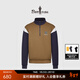 比音勒芬【棉感親膚】春秋季時(shí)尚休閑運動(dòng)撞色拼接半拉鏈立領(lǐng)長(cháng)袖衛衣男士 10淺咖 M