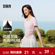 森馬（Semir）短袖t恤女短款緊身假兩件上衣2025夏裝新款收腰顯瘦U領(lǐng)撞色套頭衫 橡皮粉61216 M