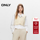 ONLY秋季學(xué)院風(fēng)洋氣拼色針織馬甲套裝襯衫女|124405007 S12 亮奶油白色 M (165) 84A