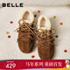 百麗（Belle）馬年系列周雨彤同款跳跳糖德訓鞋26春保暖運動(dòng)休閑鞋B2432AM6 棕色-絨里 38