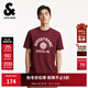 杰克·瓊斯（JACK&JONES）男裝秋季新款肌理感圖案膠印日常休閑百搭酒紅色短袖T恤225301125 E15酒紅色 常規 L （180）