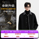 伯爵卓爾全羊毛撞色拼接雙面呢夾克男士2025秋冬新款通勤保暖羽絨外套男 月夜黑 【石墨烯鵝絨內膽-Z5516081B1H】 XL (180)
