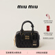 MiuMiu【禮物】繆繆女士Arcadie Matelassé羊皮革小號手提包 黑色