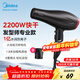 美的（Midea）1億負離子電吹風(fēng) 家用/發(fā)廊吹風(fēng)機 2200W大功率快干護發(fā)吹風(fēng)筒 FJ100黑  年會(huì )獎品 節日/生日禮物