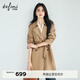 伊芙麗【摯友風(fēng)衣】伊芙麗經(jīng)典口碑雙排扣高級感大氣中長(cháng)款風(fēng)衣外套女春 咖啡金 S 95-105斤