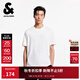 杰克·瓊斯（JACK&JONES）男裝T恤經(jīng)典流行簡(jiǎn)約印花刺繡純色圓領(lǐng)休閑全棉短袖上衣225201194 A06雪白色 常規 M （175）