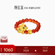潮宏基 吞金獸貔貅黃金紅瑪瑙戒指女足金手飾送媽媽送女友新年禮物U 彈力繩 可調節約12-15號圈