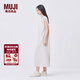 MUJI IDEE 女式 天竺 法國袖連衣裙 女裝裙子 25年夏季連身裙GA50CC5S 淺灰色 均碼 （165/88A）