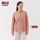 MUJI女式 法蘭絨 立領(lǐng)長(cháng)袖襯衫 女士襯衣外套 25年冬季 女裝 上衣純棉 煙熏橙色 M (160/84A)