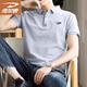 德?tīng)柣荻绦銽恤男夏季商務(wù)休閑翻領(lǐng)polo衫寬松透氣輕薄保羅衫 灰色 XL