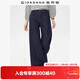 佐丹奴原色牛仔褲女重磅微彈高腰女褲慵懶牛仔闊腿褲05415686