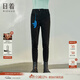 日著(zhù)休閑褲女原創(chuàng  )設計2025春新款趣味性線(xiàn)條百搭緊身加絨款牛仔小 冬日黑 XL