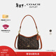 蔻馳（COACH）奧萊女士女包馬車(chē)圖案印花LAUREL 19號單肩包斜挎包流浪包禮物 IM/松露色 混合色