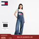 TOMMY JEANS【美式復古】秋冬女裝純棉經(jīng)典潮流拼色大口袋牛仔背帶褲 牛仔藍1A5 S