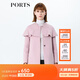 PORTS寶姿 新品女裝簡(jiǎn)約荷葉邊棒球領(lǐng)大衣SA9C016GZW010 淺粉 S (4)