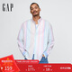 蓋璞Gap男裝2025春季新款基礎款口袋翻領(lǐng)長(cháng)袖襯衫寬松上衣美版543232