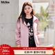 MsShe【夾棉加厚棉衣連帽外套】大碼女裝2025秋冬裝胖mm巨顯瘦棉服外套 風(fēng)衣-適中-柔霧粉色現貨 2XL