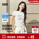 森馬（Semir）涼感T|短袖T恤女短款小狗夏2025小心機修身正肩上衣109325100020