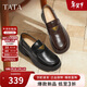 他她（TATA）女鞋六便士2025秋季休閑樂(lè )福鞋黑色單鞋 黑色 37