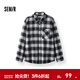 森馬（Semir）[商場(chǎng)同款]長(cháng)袖襯衫男純棉法蘭絨格子外套2025秋冬新款經(jīng)典百搭 黑色調00499 M