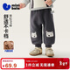 迷你巴拉（minibala）男女童褲子保暖內里加絨不勒肚2025冬裝寬松PP褲
