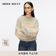 MISS SIXTY冬馬海毛針織衫上衣女圓領(lǐng)毛衣落肩復古慵懶費爾島提花 彩色 S