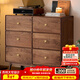 青春潮 六斗柜實(shí)木 臥室六斗櫥 北美黑胡桃木收納儲物柜 客廳電視柜邊柜  全黑胡桃木（115*45*100）