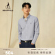 beanpole【新品】濱波 春夏男商務(wù)休閑日常挺括易搭長(cháng)袖條紋襯衫 灰色 L 180/96A
