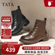 他她（TATA）靴子2025冬百搭時(shí)尚厚底馬丁靴女短靴子百搭休閑 啡色（單里） 38