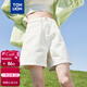 唐獅（TonLion）2025夏女基礎款牛仔中短褲 米白  28 