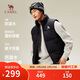駱駝（CAMEL）羽絨馬甲冬季輕薄羽絨服短款外套男M13CAEC013D 幻影黑  M   