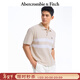 Abercrombie & Fitch【條紋POLO】小麋鹿圖案男裝25夏季美式POLO短袖T恤124-5299 淡咖色 L (180/108A)