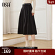 歐莎（OSA）高腰星空呢a字半身裙女秋冬季2025年新款傘裙顯瘦毛呢裙子 黑色 M