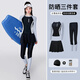 梵迪拉（F.DYRAA）游泳衣女分體防曬長(cháng)袖長(cháng)褲潛水泡溫泉女士泳裝五件套14011灰色2XL
