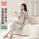 貓人（MiiOW）【A類(lèi)棉】睡衣女夏睡裙10A抑菌精梳純棉碎花連衣裙可外穿家居服L