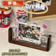 拍立得亞克力懸浮相框空框diy桌面擺臺件感手工紀念冊展示框 胡桃木橫款+粉綠黃馬克筆 6寸(可放10*15cm內照片)
