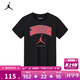 Jordan耐克AJ男童短袖t恤Nike25夏季吸汗透氣兒童純棉短t上衣 正黑色