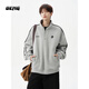 OEMG 重磅立領(lǐng)半拉鏈設計衛衣男士秋冬季加厚保暖寬松潮牌上衣外套 淺灰色【高品質(zhì)】 XL [建議110-130斤]