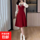 針織裙秋冬韓版小香風(fēng)中長(cháng)款拼接顯瘦A字裙子打底毛衣裙 HMDR2708 紅色 M