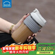 樂(lè )扣樂(lè )扣（LOCK&LOCK）咖啡杯耐熱玻璃水杯子男女學(xué)生便攜式雙飲吸管杯隨手杯500ML灰色
