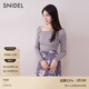 SNIDEL2025春夏個(gè)性不對稱(chēng)斜肩帶修身針織衫上衣SWNT251212 灰色 均碼 (F)