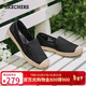 斯凱奇（Skechers）女鞋秋季漁夫鞋單鞋新中式蕾絲平底鞋淺口一腳蹬通勤鞋113025