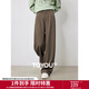 初語(yǔ)美拉德休閑直筒褲女2024秋季新款高腰顯瘦垂感氣質(zhì)西褲長(cháng)褲子 棕綠 30