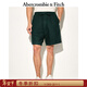 Abercrombie & Fitch美式復古百搭松緊腰五分褲休閑褲短褲25夏季男裝128-5048 橄欖綠 L (180/86A)